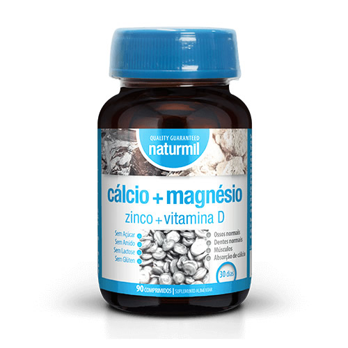 Cálcio + magnésio + zinco e vitamina D 90 Comprimidos - Naturmil 