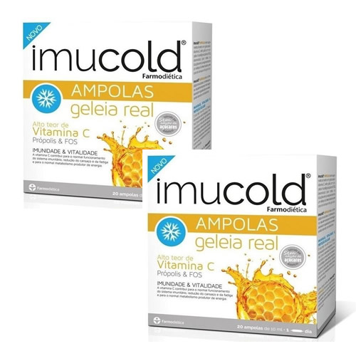 Imucold Geleia Real 20 Ampolas Pack 2 unidades  – Farmodiética